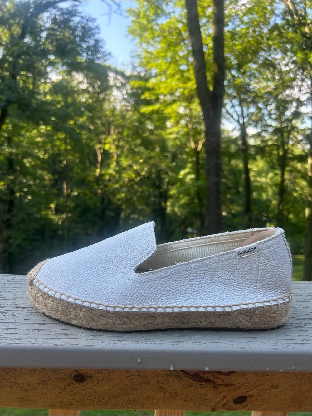 Soludos Snake-Embossed Leather Espadrilles size 7